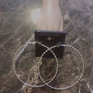 Silver Bebe hoop earrings